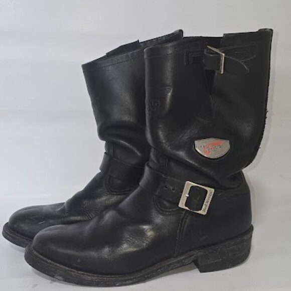 Mens Red Wing  Engineer Black Leather Motorcycle Riding Boots Size 10 1/2 D - Picture 4 of 5